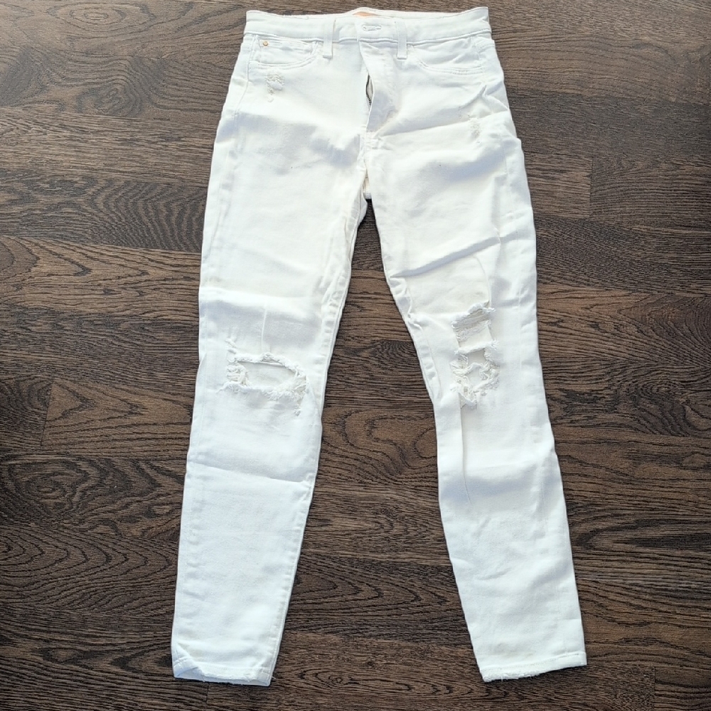 Joe's White Skinny Distressed Jeans
